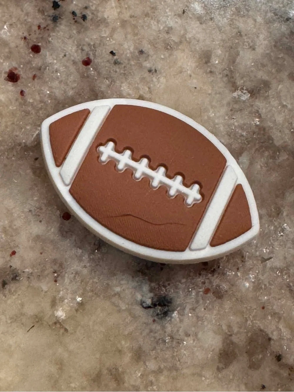 CROCS Brown and White Football Jibbitz Charm